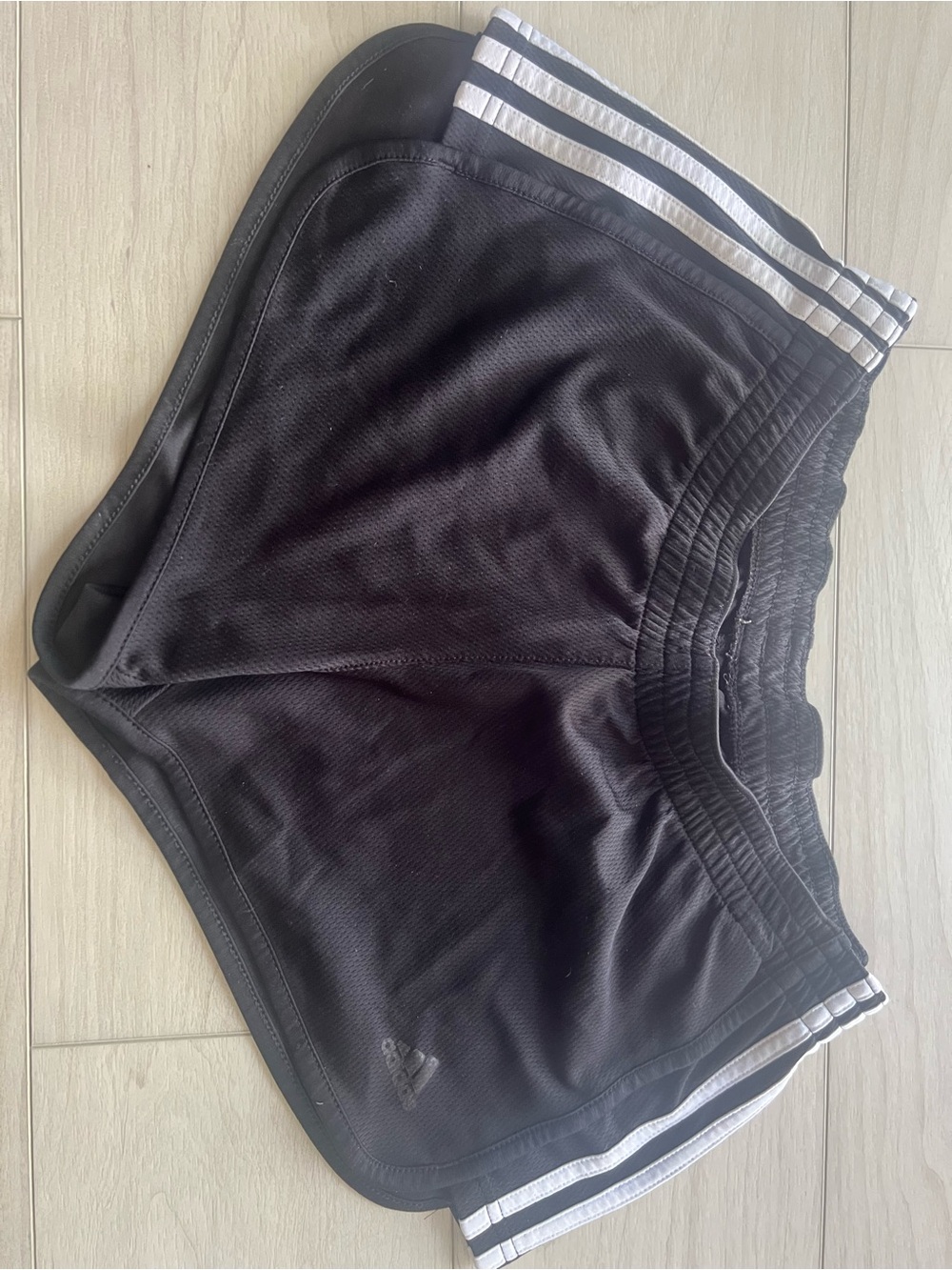 adidas Black Women's Athletic Shorts with White Stripes